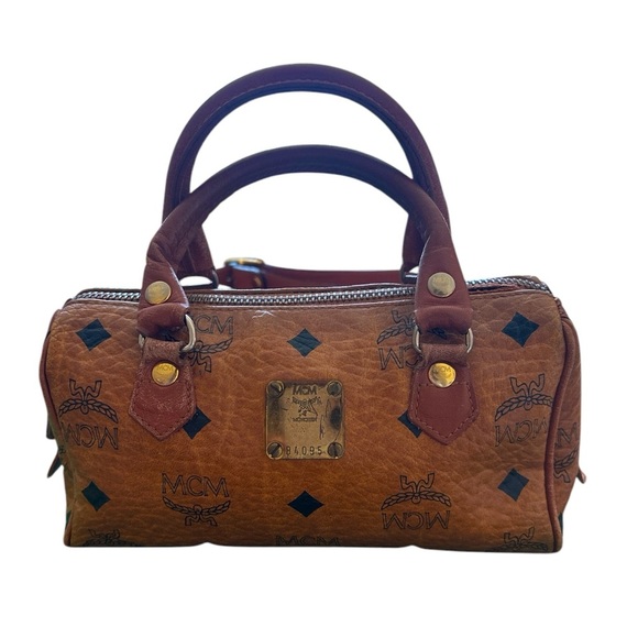 Authentic $580 Used MCM Logo Printed Mini Crossbody Bag - Picture 1 of 16